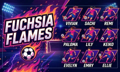 Fuchsia Flames Soccer AI image template