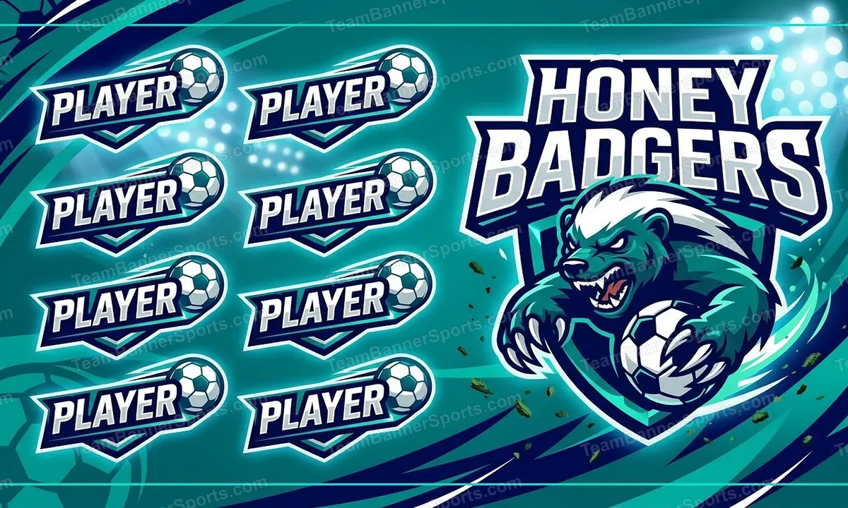 Honey Badgers soccer team banner created with AI