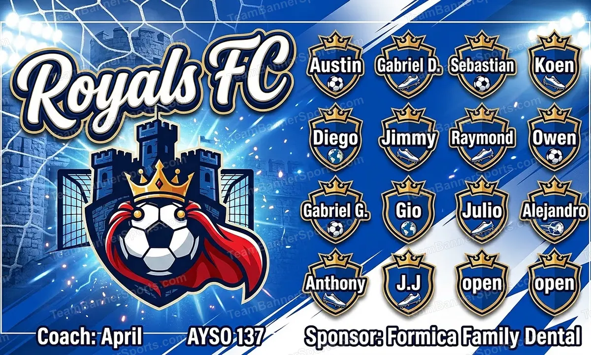 Royals FC soccer team banner created with AI