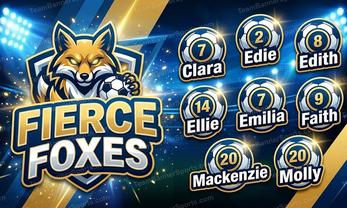 Fierce Foxes soccer team banner created with AI