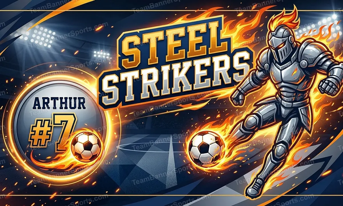 Steel Strikers soccer team banner created with AI