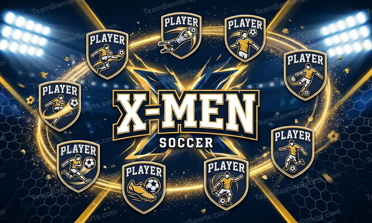 X-Men soccer team banner created with AI
