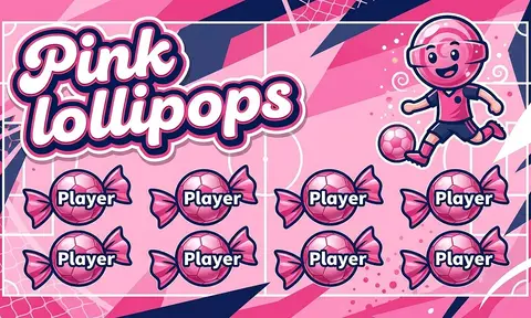 Pink lollipops Soccer AI image template
