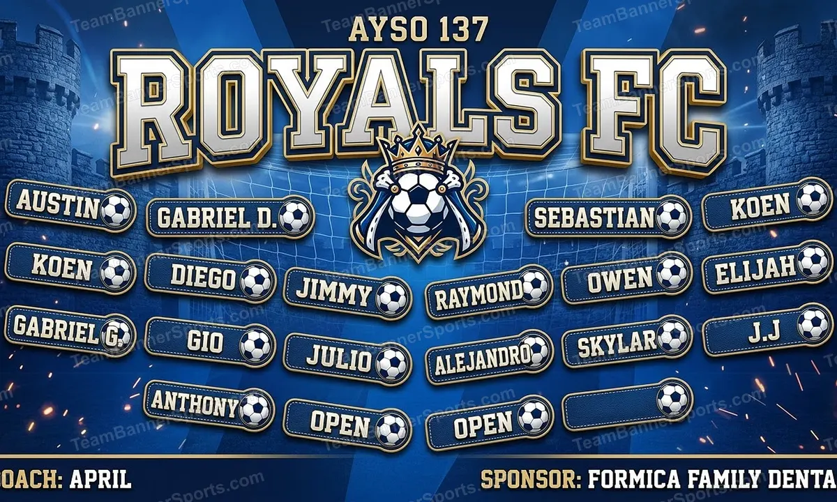 Royals FC soccer team banner created with AI