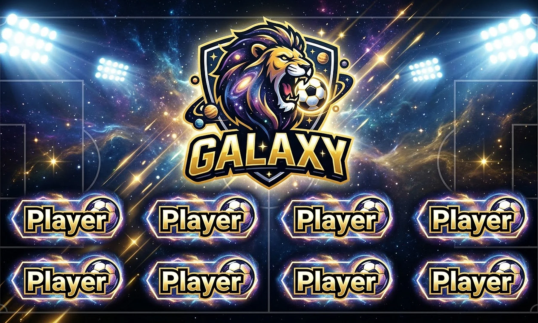 Galaxy soccer team banner created with AI