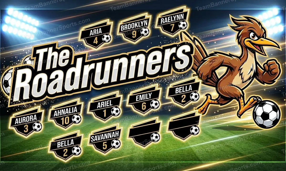 The Roadrunners soccer team banner created with AI