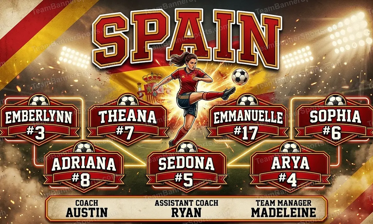 Spain soccer team banner created with AI