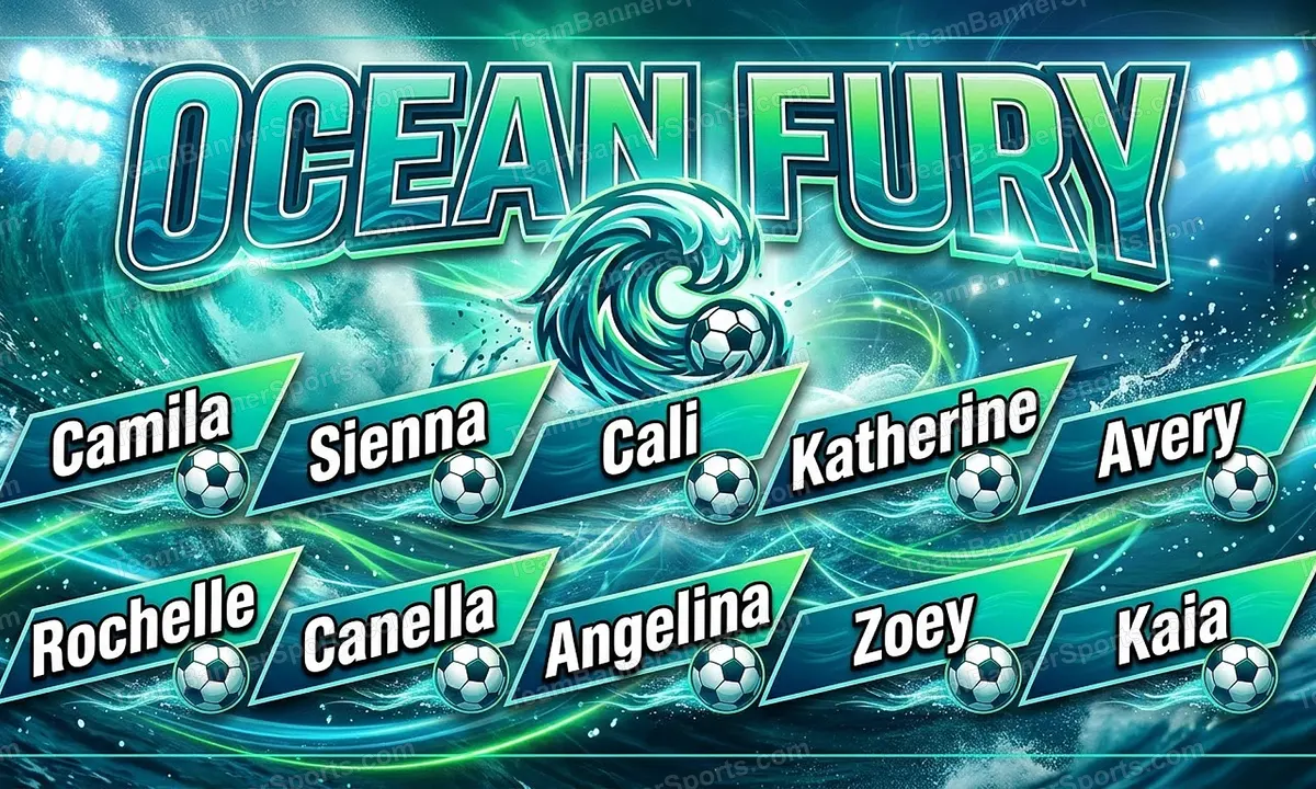 Ocean Fury soccer team banner created with AI