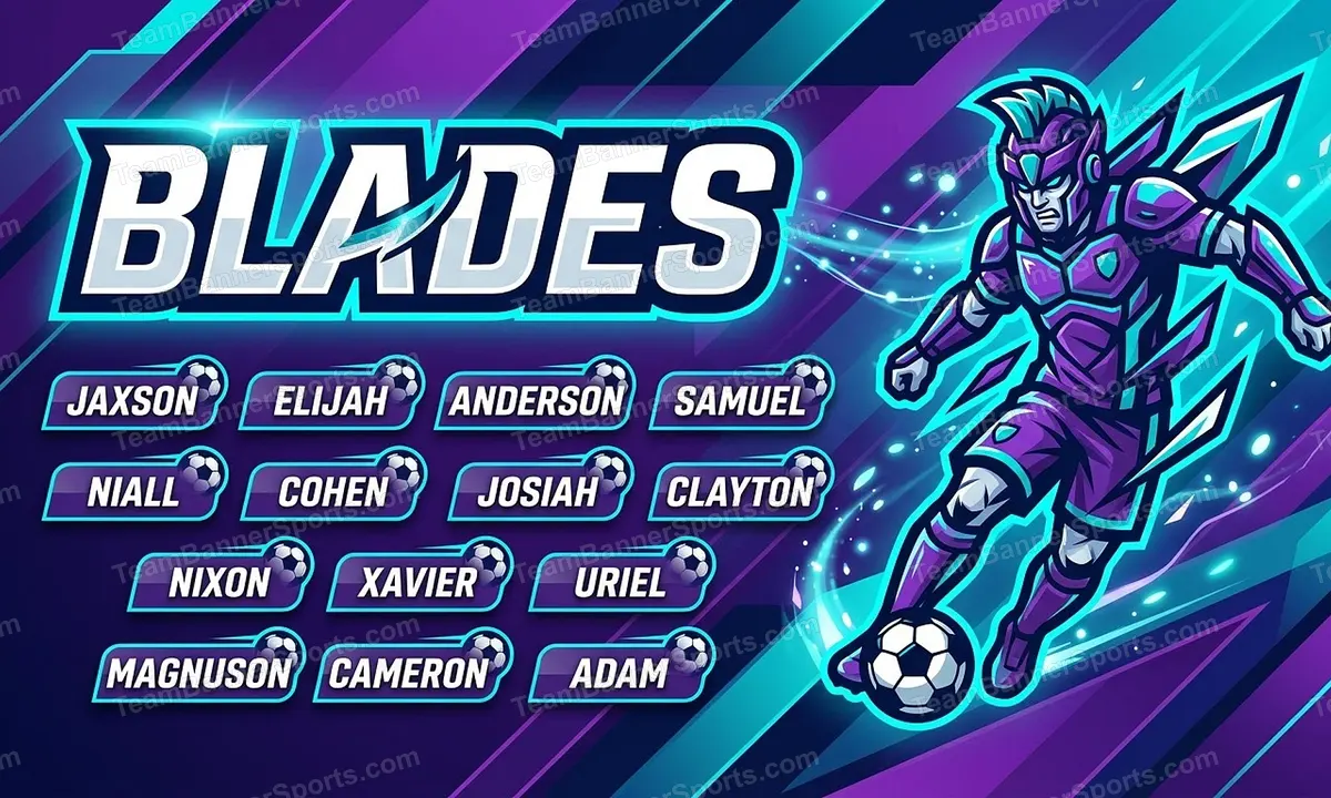 Blades soccer team banner created with AI