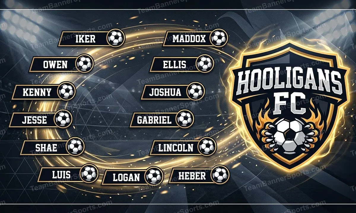Hooligans FC soccer team banner created with AI