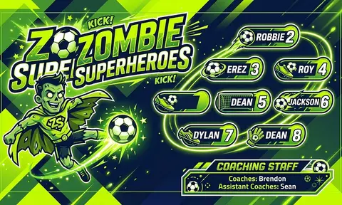 Zombie Superheroes Soccer AI image template