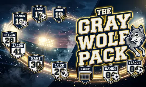 The gray wolf pack Soccer AI image template
