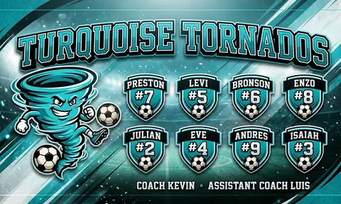 Turquoise Tornados Soccer AI image template