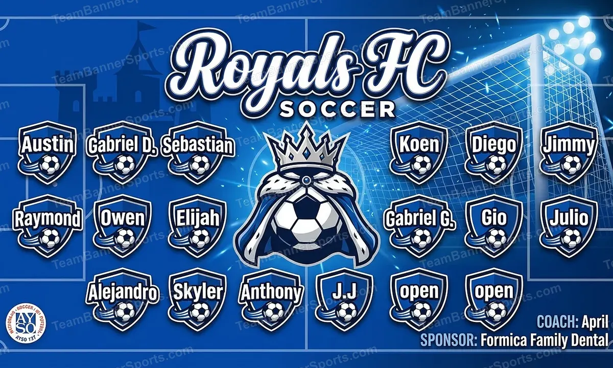 Royals FC soccer team banner created with AI