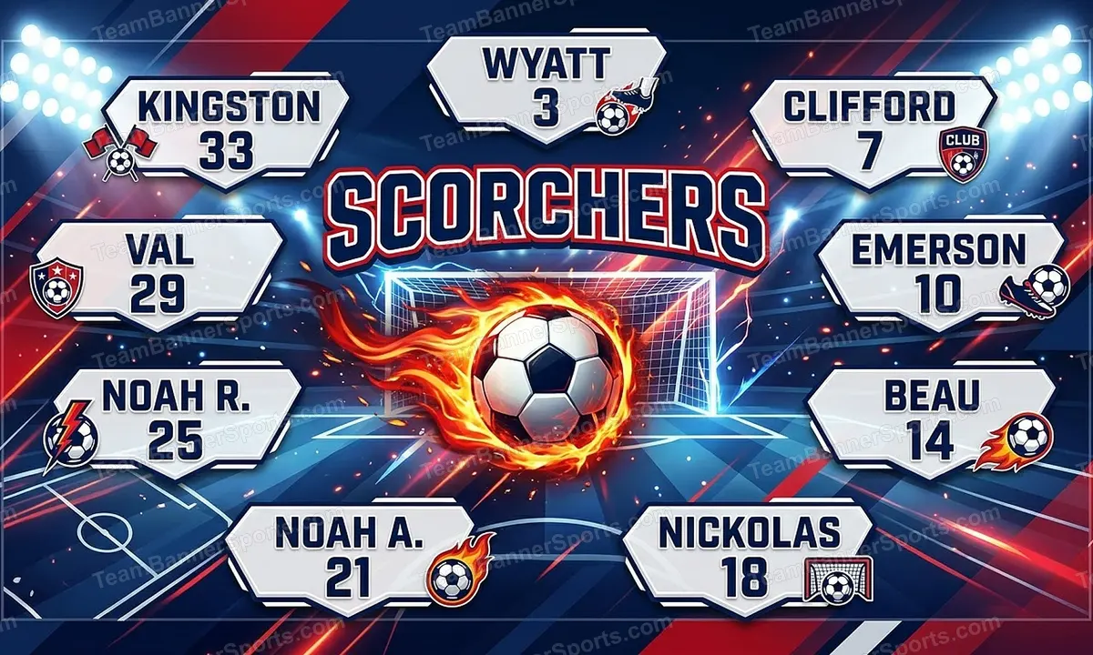 Scorchers soccer team banner created with AI