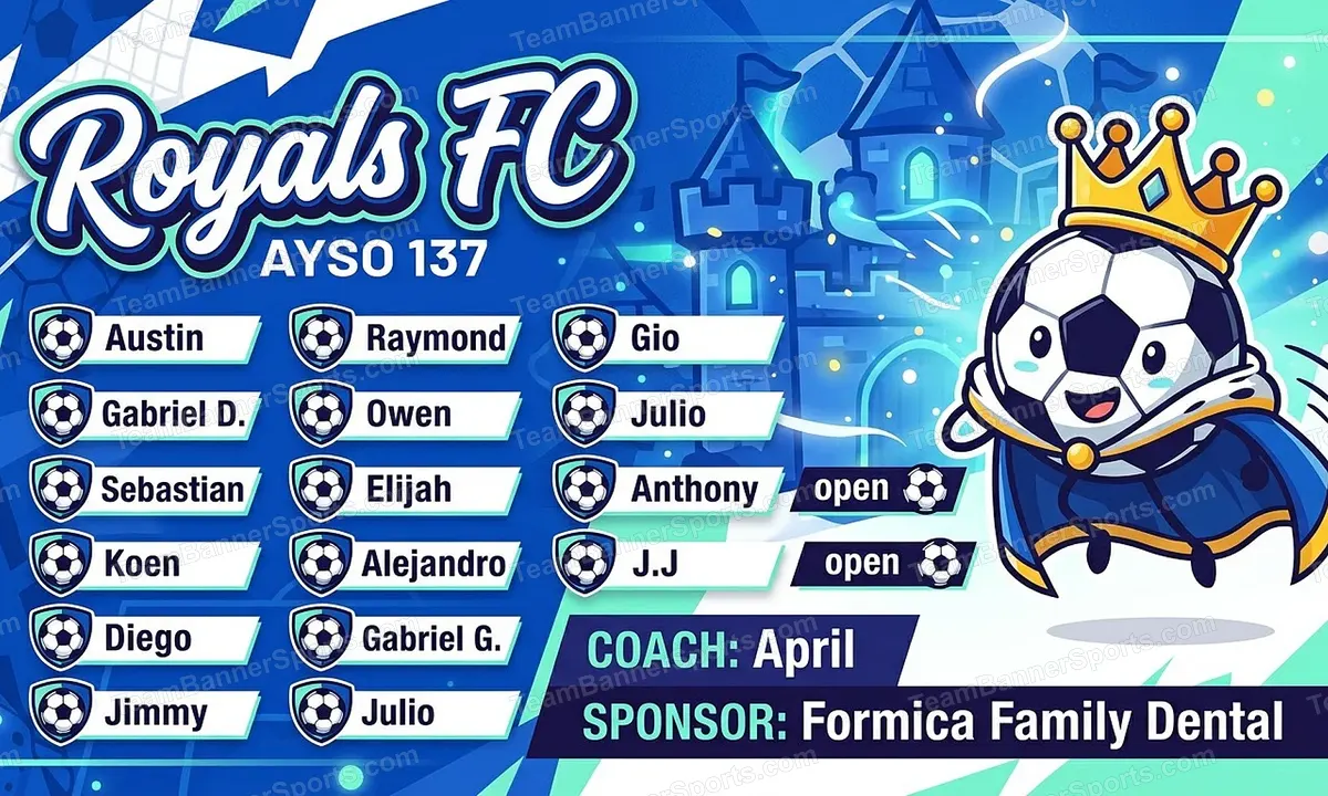 Royals FC soccer team banner created with AI