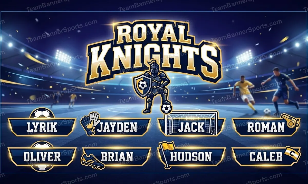 Royal Knights soccer team banner created with AI