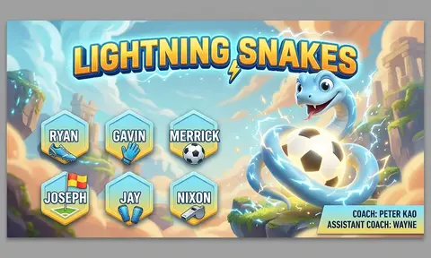 Lightning Snakes Soccer AI image template