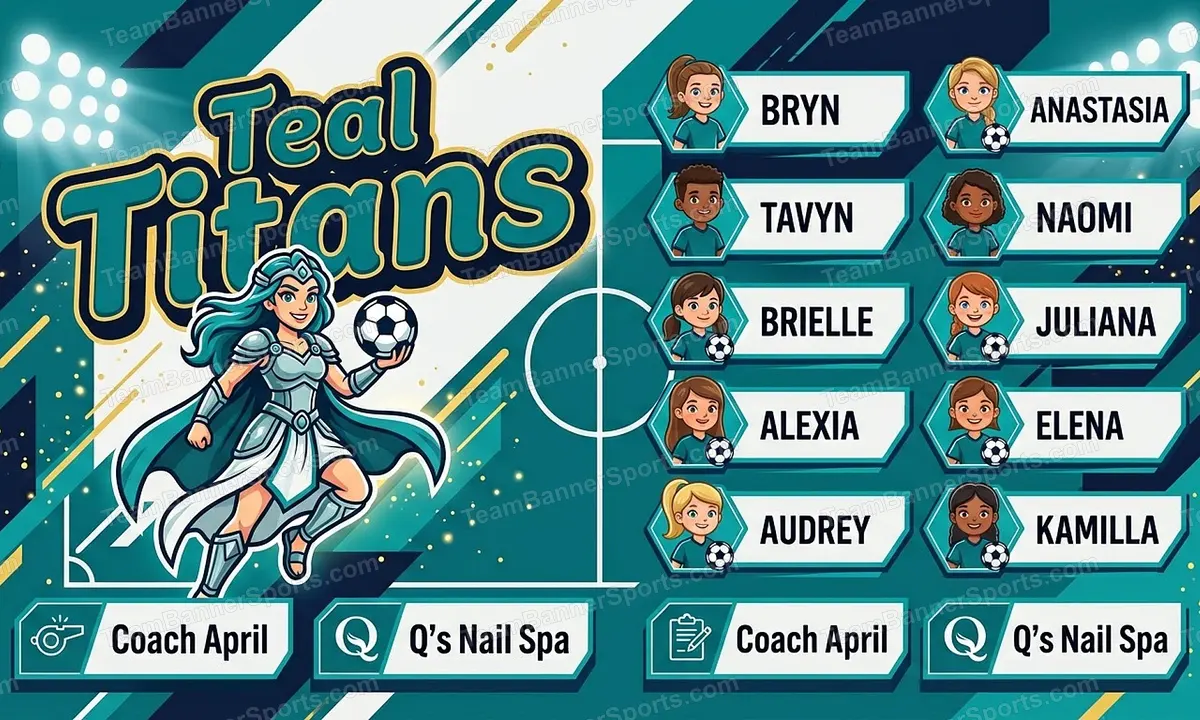 Teal Titans soccer team banner created with AI