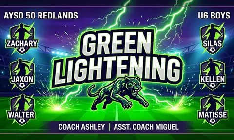 Green Lightening Soccer AI image template