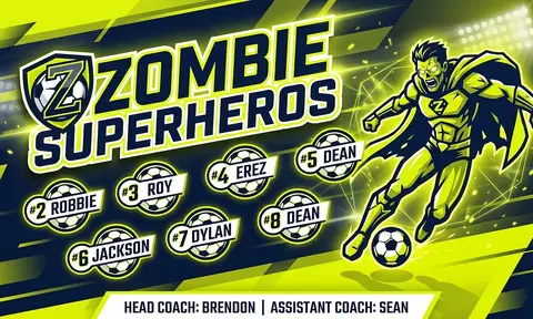 Zombie Superheros Soccer AI image template