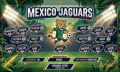 Mexico Jaguars Soccer AI image template