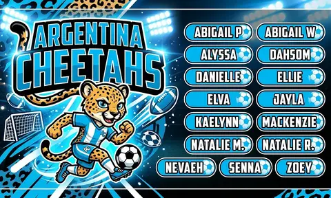 Argentina Cheetahs Soccer AI image template