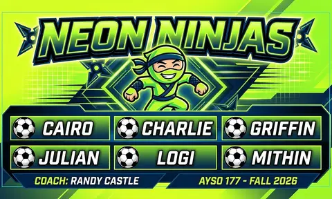 Neon Ninjas Soccer AI image template