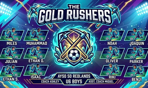 The Gold Rushers Soccer AI image template