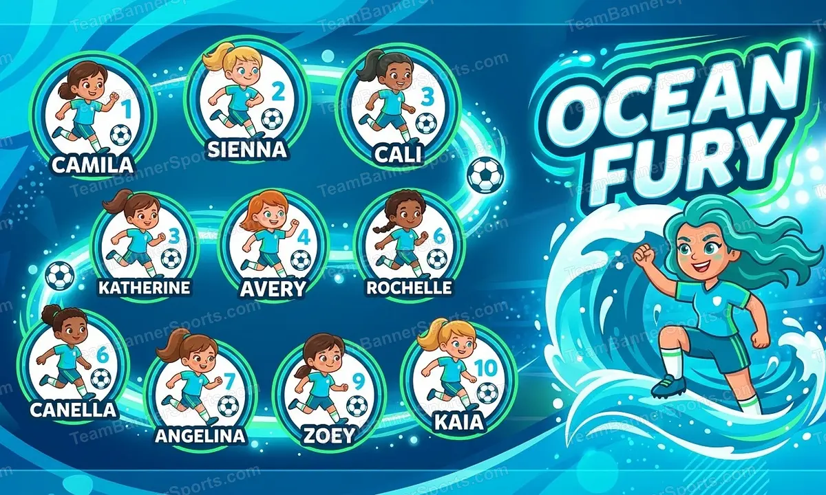 Ocean Fury soccer team banner created with AI
