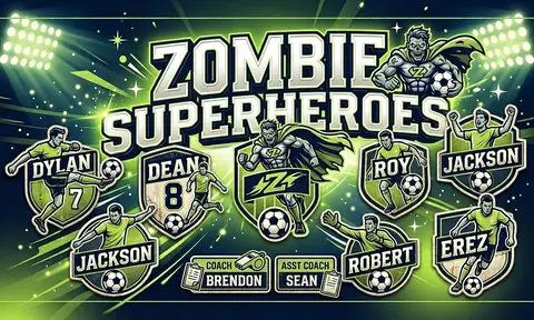 Zombie Superheroes Soccer AI image template