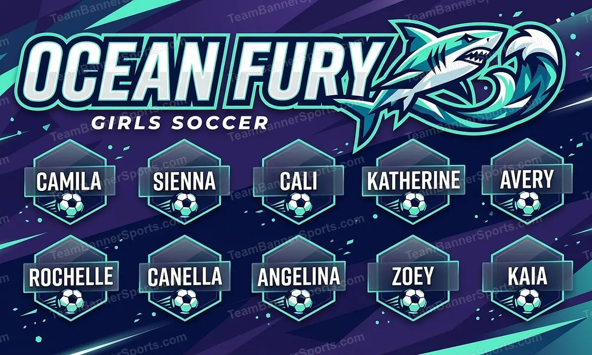 Ocean Fury soccer team banner created with AI