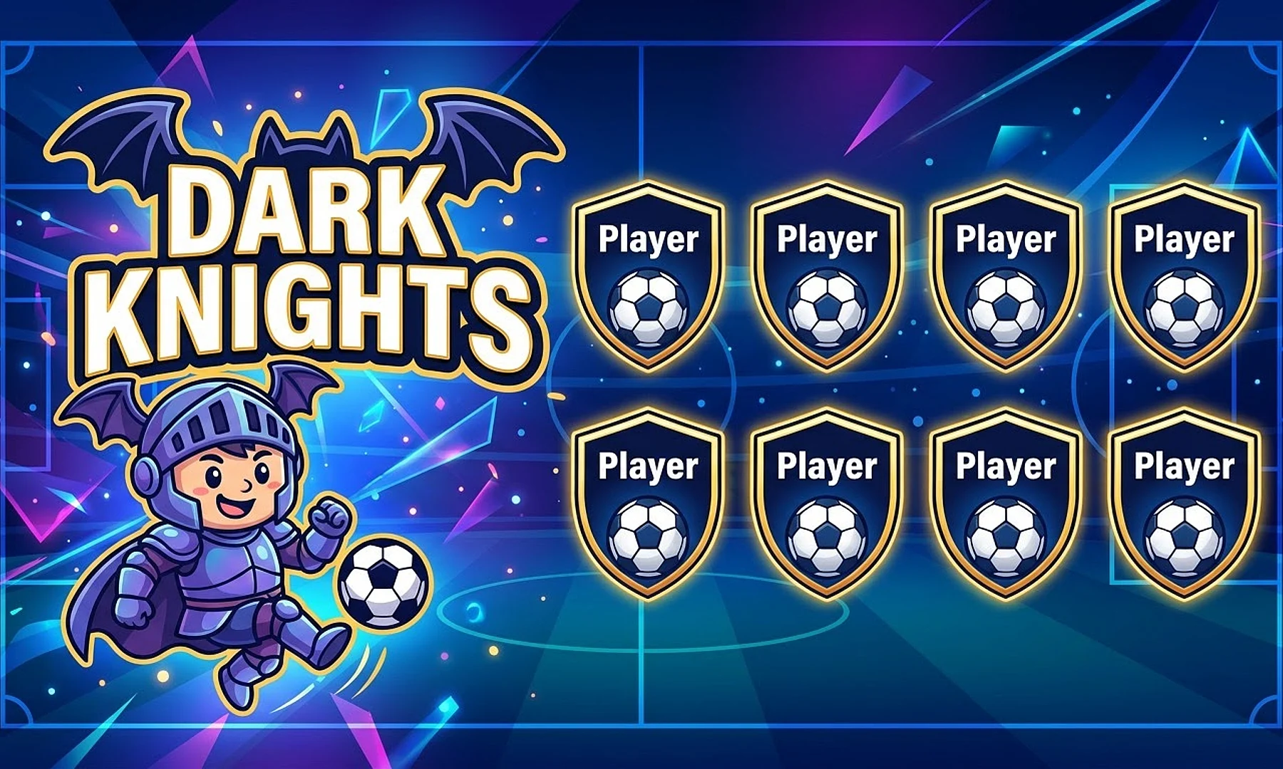 Dark Knights soccer team banner created with AI