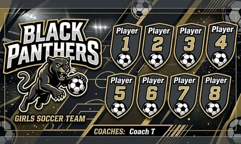 Black Panthers Soccer AI image template