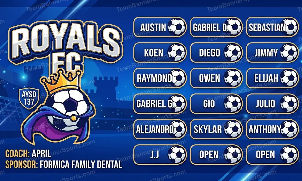 Royals FC soccer team banner created with AI