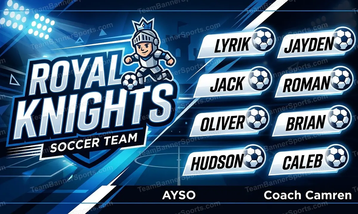 Royal Knights soccer team banner created with AI