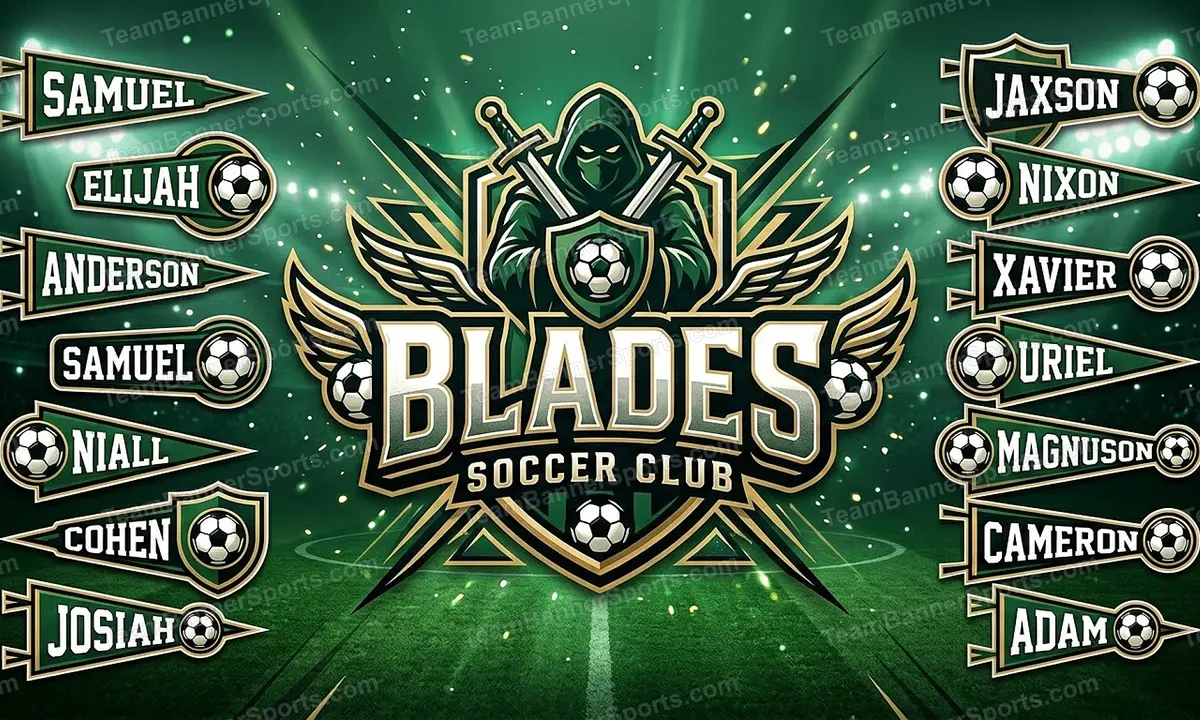 Blades soccer team banner created with AI