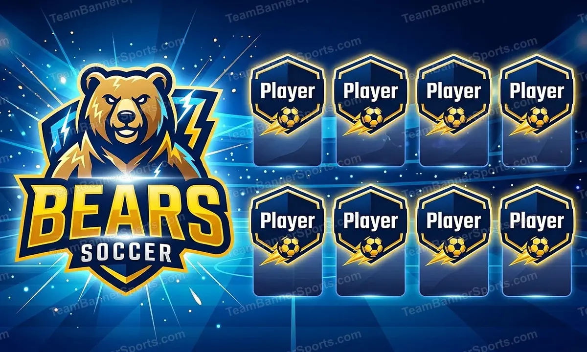 Bears soccer team banner created with AI
