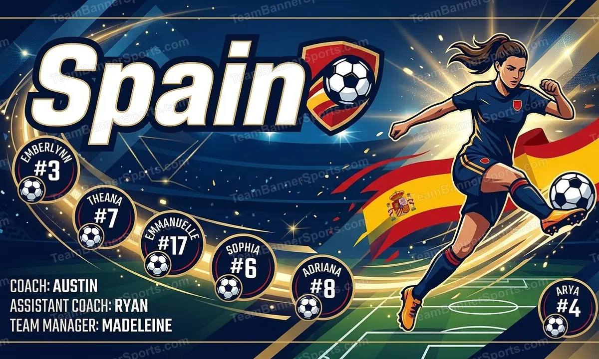 Spain soccer team banner created with AI