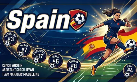 Spain Soccer AI image template