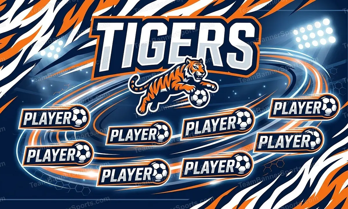 Tigers soccer team banner created with AI