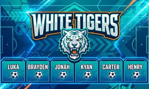 White Tigers Soccer AI image template