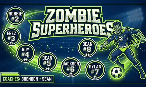 Zombie Superheroes Soccer AI image template