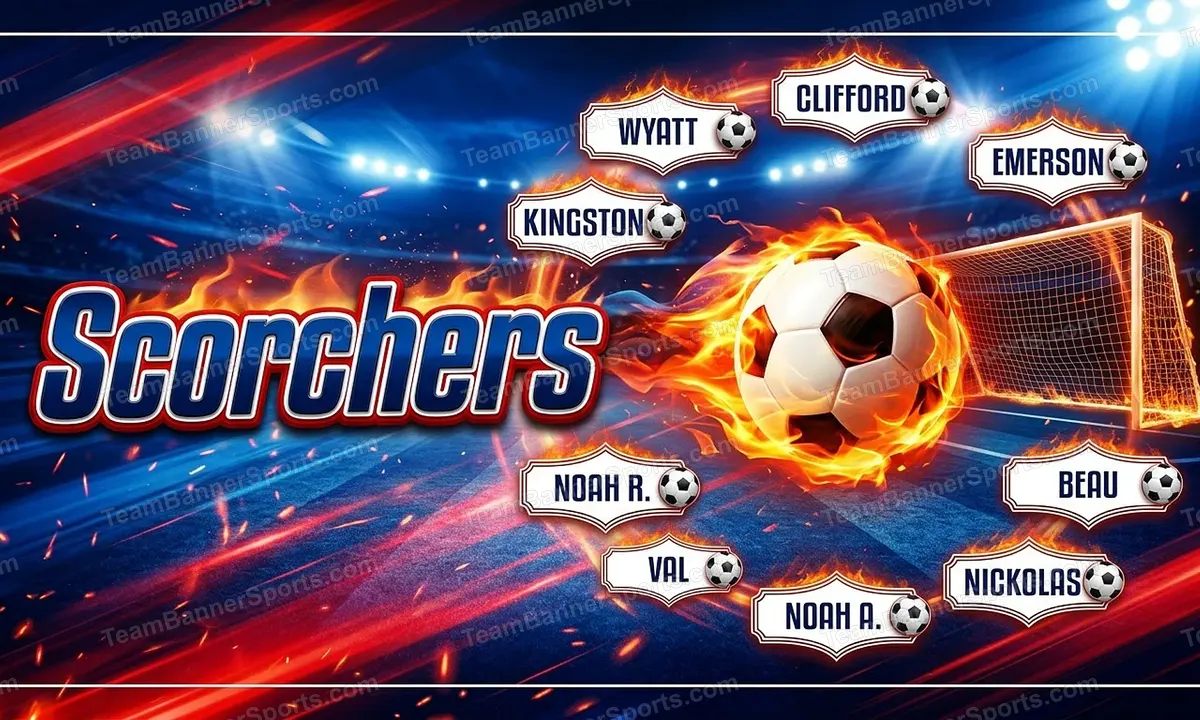 Scorchers soccer team banner created with AI