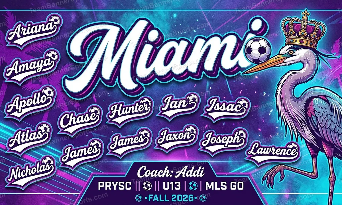 Miami soccer team banner created with AI
