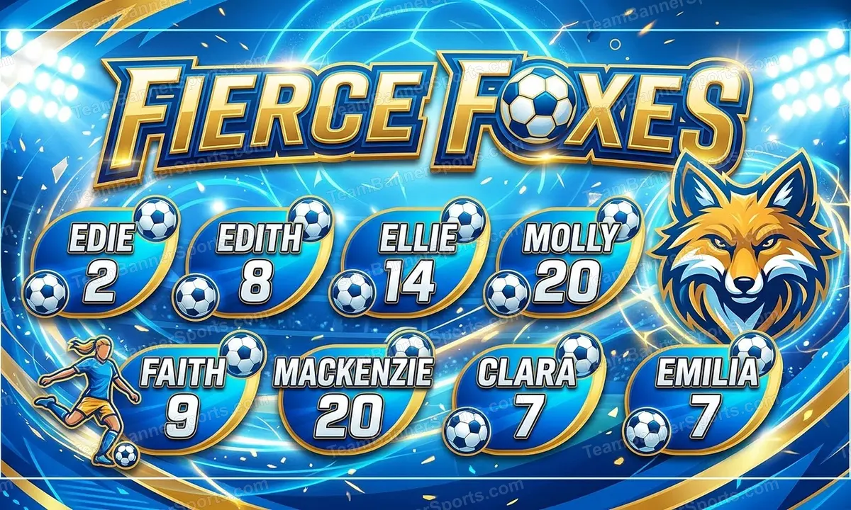Fierce Foxes soccer team banner created with AI