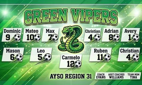 Green Vipers Soccer AI image template