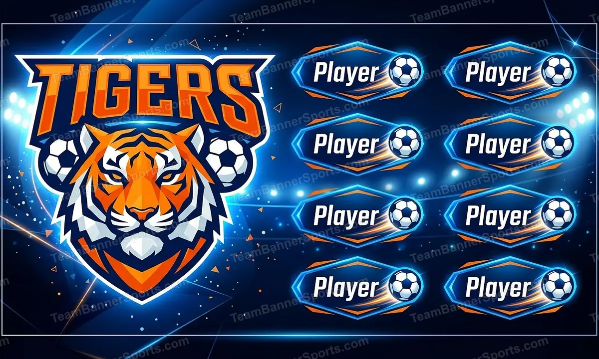 Tigers soccer team banner created with AI