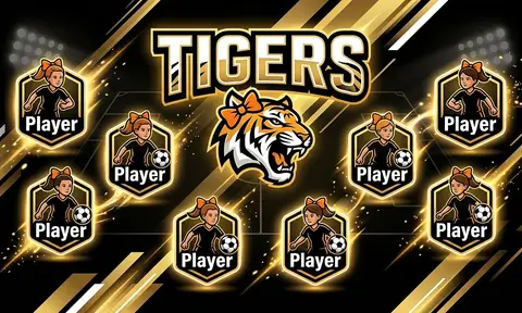 Tigers Soccer AI image template