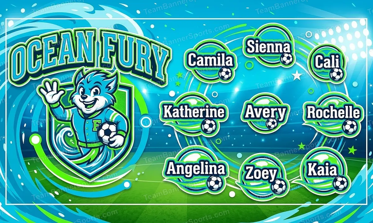 Ocean Fury soccer team banner created with AI